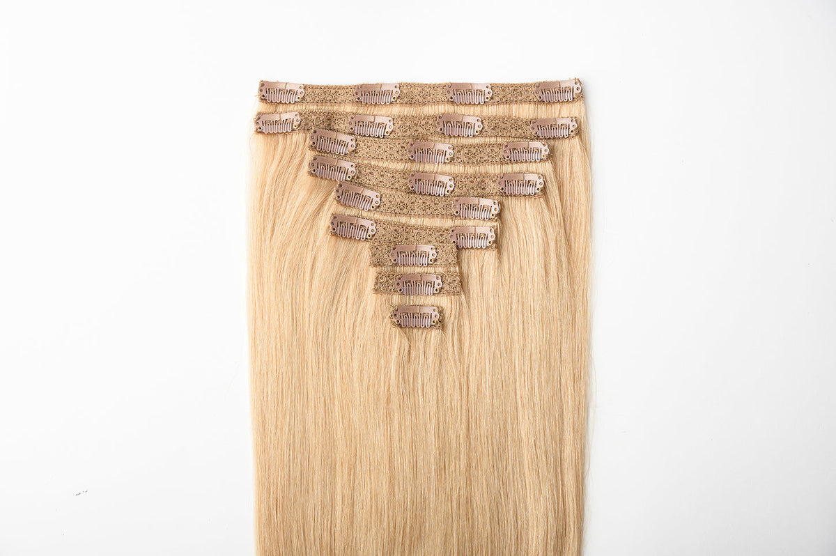 #23 Golden Blonde Classic Clip In Hair Extensions 9pcs