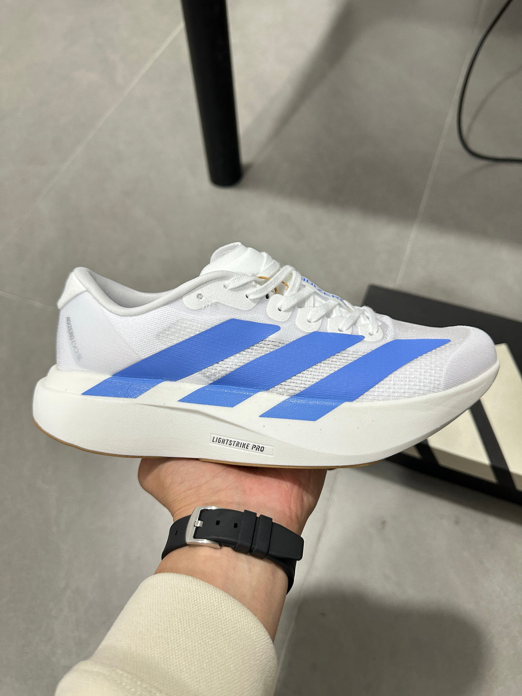 Adidas Lightstrike Pro Running Shoes White Blue JS4454