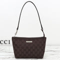 Gucci 2026 Small Pouch with Strap 17cm Dark Brown Canvas Leather