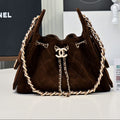 Chanel 2026 Hobo Bag 22cm Brown Suede 140689