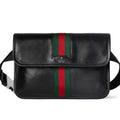 Gucci 2026 Web Trademark Bag 24cm Black Calfskin